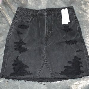 Ultra high rise black destroyed Hollister skirt